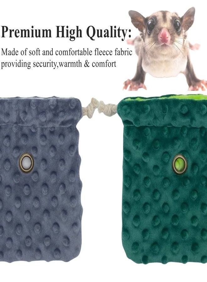 WCDJOMOP 2 Pack Sugar Glider Bonding Pouch - Soft Sleeping Pouch with Breathable Vent & Drawstring Portable Travel Bag Small Animal Carrier for Sugar Glider Squirrel Hamster Rats Hedgehog Bird Parrot (2 Pack) - Image 3